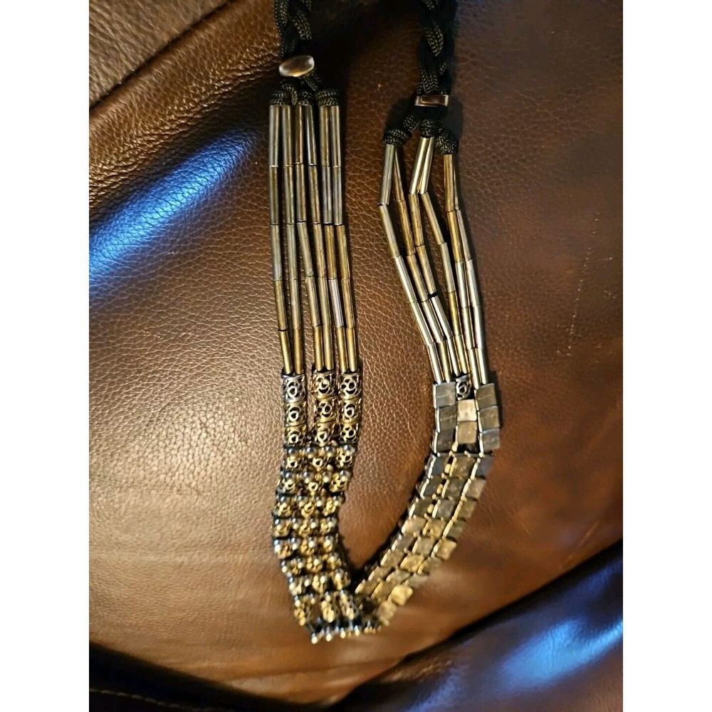 Vintage WIDE LAYERED Chain Belt MODERNIST Runway Brutalist Filigree STEAMPUNK